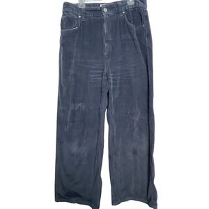 Cotton On Cord Super Baggy Leg Jeans Charcoal Gray‎ Women's 6 Relaxed Casual Y2K